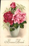 CPA Bonne Annee Fleurs