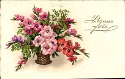 CPA Bonne Fete Fleurs