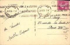 CPA Lourdes La Basilique vue de Cote 