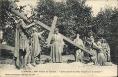 CPA Lourdes VIII station du Calvaire Jesus console les filles d'Israel qui le suivent 