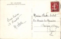 CPA Lourdes Le Chateau Fort et le Gave 