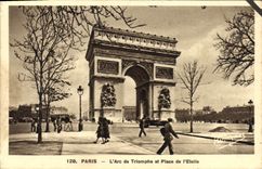 CPA Paris L'Arc de Triomphe et Place de l'Etoile 