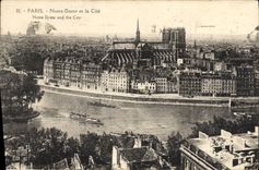 CPA Paris Notre Dame et la Cite Notre Dame and the City 