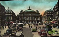 CPA Paris et ses Merveilles La Place et le theatre de l'Opera Automobile