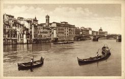CPA Firenze Veduta dell'Arno Ponte S Trinita 