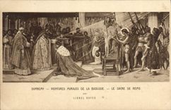 CPA Domremy Peintures Murales de la Basilique Le Sacre de Reims Par Lionel Royer 