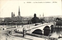 CPA Rouen Le Pont Corneille et la Cathedrale 