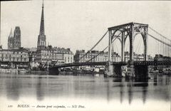 CPA Rouen Ancien pont suspendu 