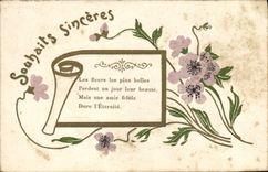 CPA Souhaits Sinceres Fleurs