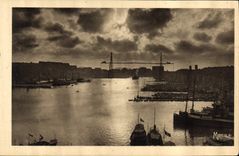 CPA Marseille Coucher de Soleil sur le Vieux Port 