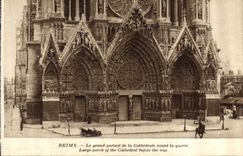 CPA Reims Le grand comble de la Cathedrale avant la guerre 