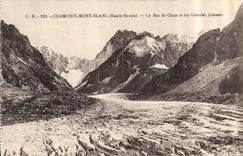 CPA Chamonix Mont Blanc Haute Savoie la Mer de Glace et les Grandes Jorasses 