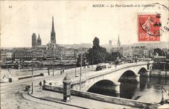 CPA Rouen Le Pont Corneille et la Cathedrale 