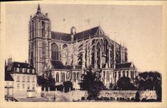 CPA Le Mans Cathedrale St Julien Hauteur de la Tour 