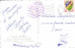 CPA Souvenir d'Hendaye Frontiere Franco Espagnole la plage vers les deux Jumeaux pont International