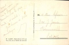 CPA Alger Notre Dame d'Afrique Vue prise de la Vallee des Consuls 