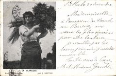 CPA La Glaneuse par J Breton 