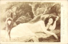 CPA Salons de Paris Boye Abbel Le Sommeil de la Nymphe Biche