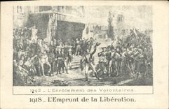 CPA L'Enrolement des Volontaires 1918 L'Emprunt de la Liberation 