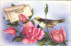 CPA Bonne Fete Fleurs