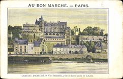 CPA Au bon Marche Paris Chateau d'Amboise Vue d'ensemble prise de la rive droite de la Loire 