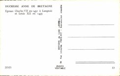 CPA Duchesse Anne de Bretagne Epusa Charles XII a Langeais et Louis XII