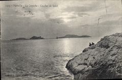 CPA Marseille La Corniche Coucher de Soleil 