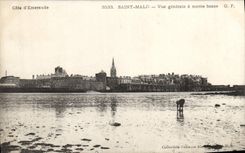 CPA Cote d'Emeraude Saint Malo Vue generale a maree basse 
