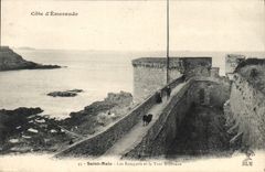 CPA Cote d'Emeraude Saint Malo Les Remparts et la Tour 