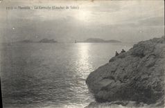 CPA Marseille La Corniche Coucher de Soleil 