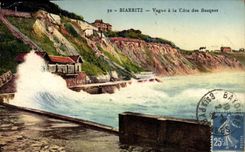 CPA Biarritz Vague a la Cote des Basques 