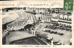 CPA Biarritz Plage et Place Bellevue 