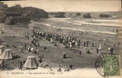 CPA Biarritz Vue generale de la Plage 
