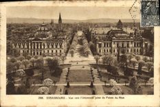 CPA Strasbourg Vue vers l'Universite prise du Palais du Rhin 