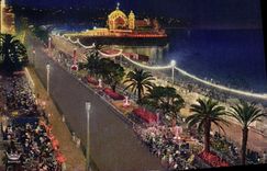 CPA Nice Feerie Nocturne Promenade des Anglais et Jetee Promenade 