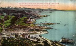 CPA Cote d'Azur a vol d'aeroplane de Nice a Menton 