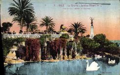 CPA Nice La Grotte Jardins Albert 