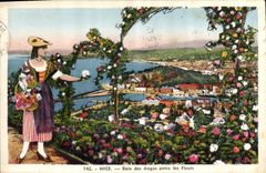 CPA Nice Baie des Anges entre les Fleurs Folklore