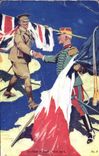 CPA Hands Across the Sea Militaria