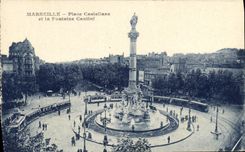 CPA Marseille Place Castellane et la Fontaine Cantini 
