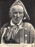 CPA Coutumes Moeurs et Costumes Bretons Vieillard de Plougastel Finistere 