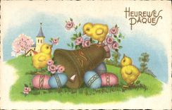 CPA Heureuses Paques 