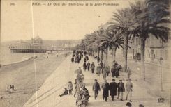 CPA Nice Le Quai des Etats Unis et la Jetee Promenade 