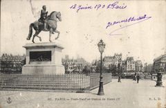 CPA Paris Pont Neuf et Statue de Henri IV 