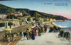 CPA Menton Promenade du Midi Ane Mule