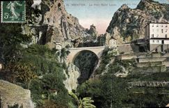 CPA Menton le Pont Saint Louis 