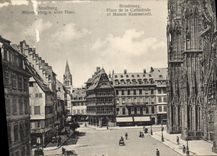 CPA Strasbourg Place de la Cathedrale et Maison Kammerzell 
