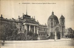CPA Strasbourg Palais de Justice et eglise St Pierre le Jeune 