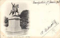 CPA Montpellier statue de Louis XIV 