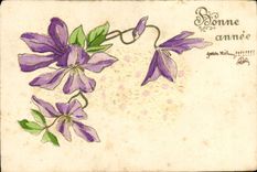 CPA Bonne Annee Fleurs